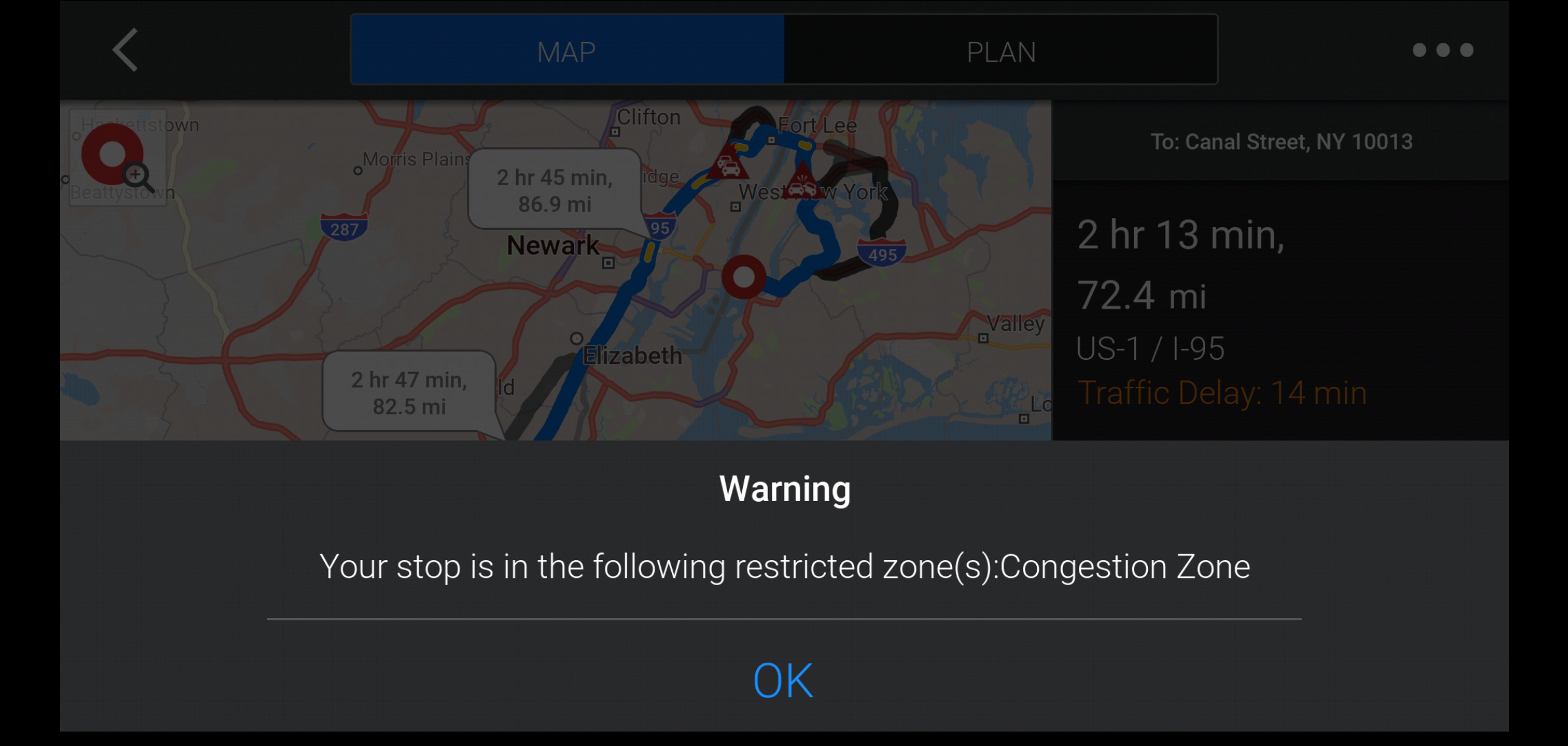 Congestion Zone Warning