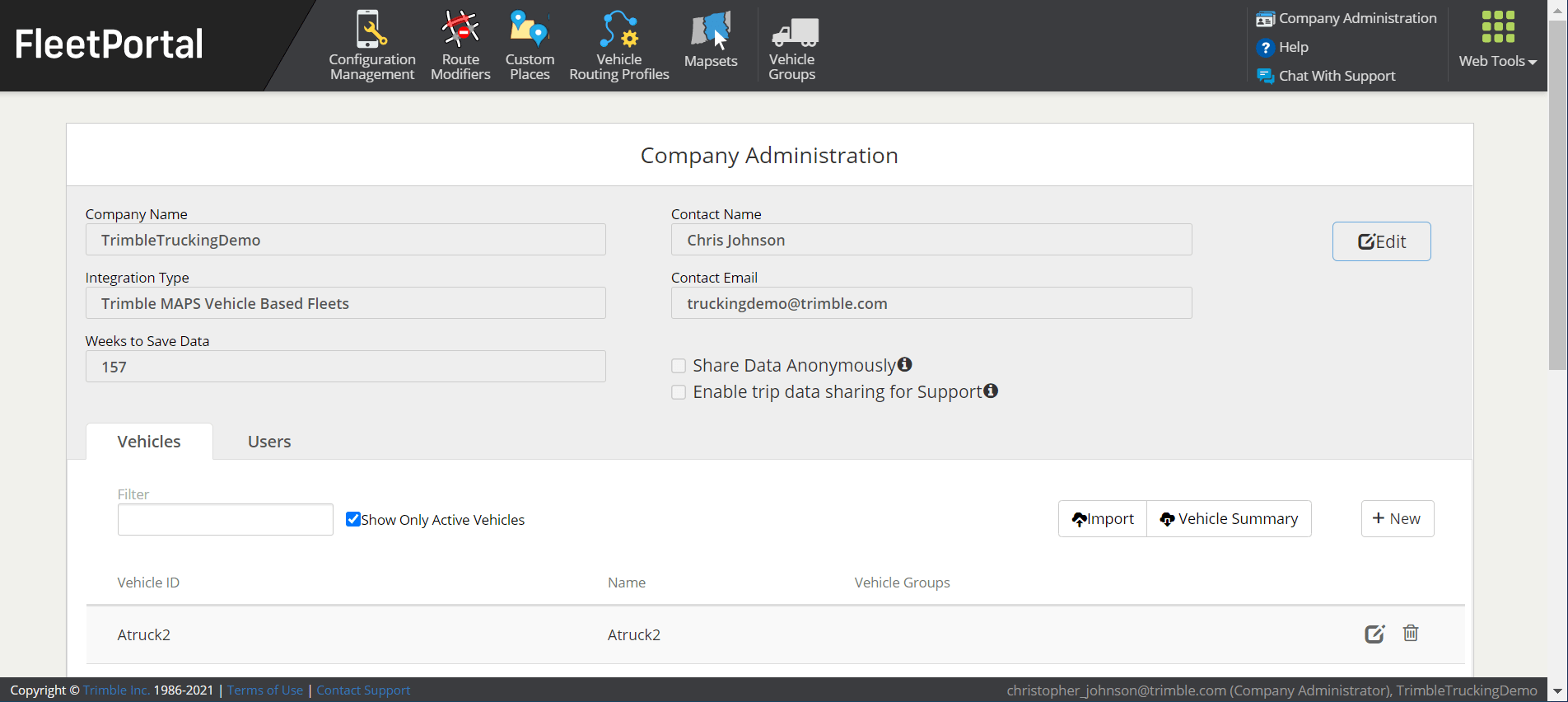 FleetPortal Web Tool