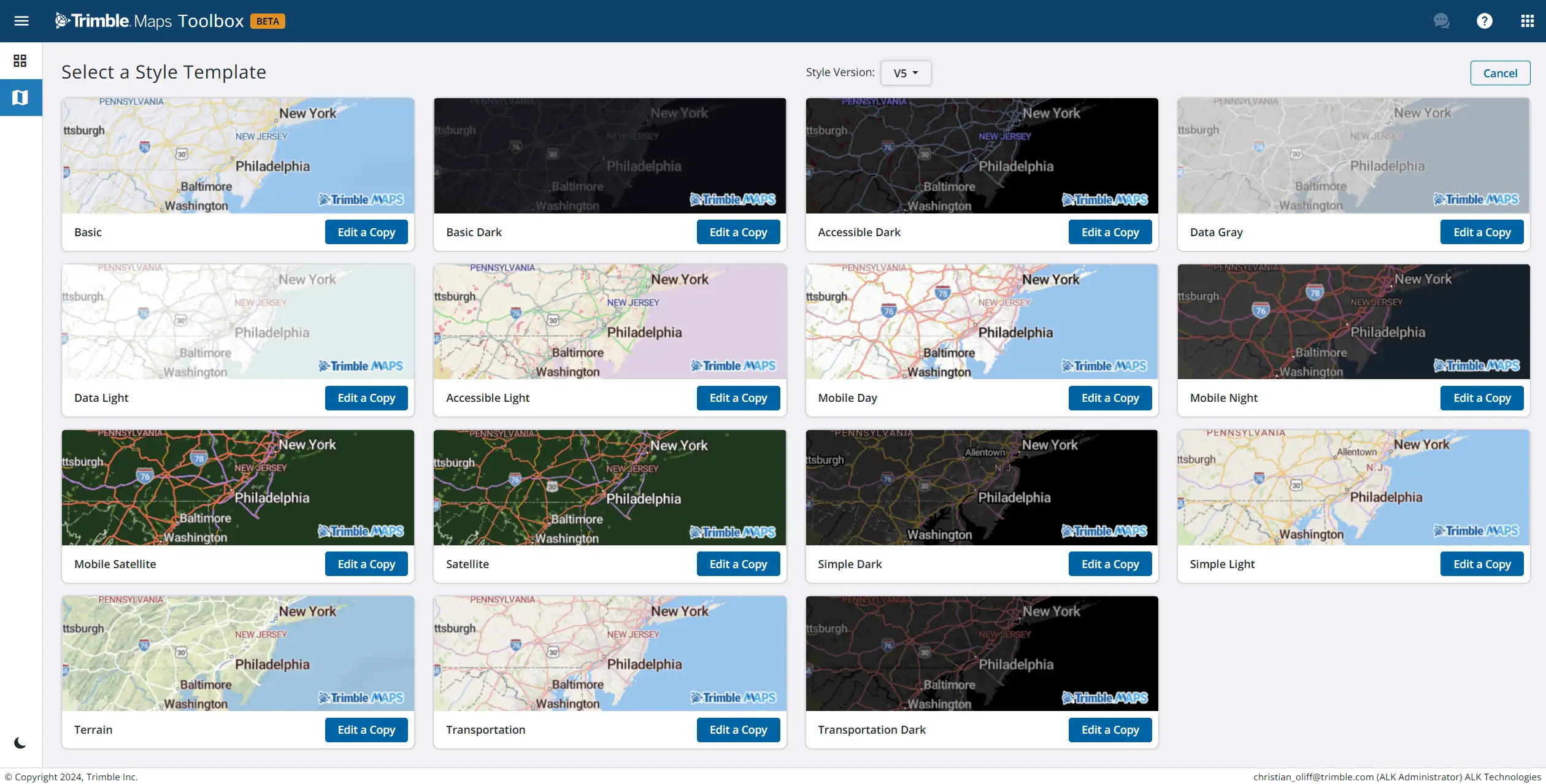 Map Toolbox Style Select screenshot