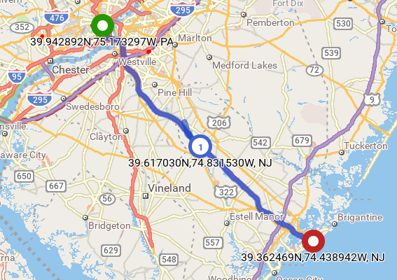 Truck route path  Trimble Maps RESTful APIs